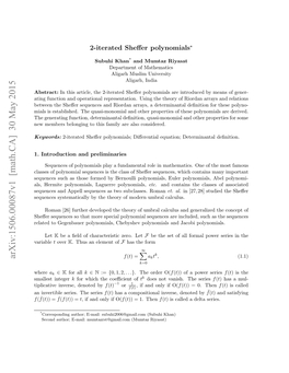 2-Iterated Sheffer Polynomials