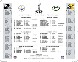 Super Bowl XLV Flip Card