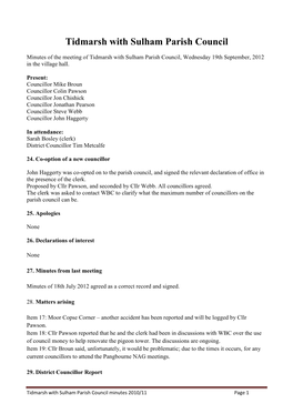 Tidmarsh with Sulham Parish Council