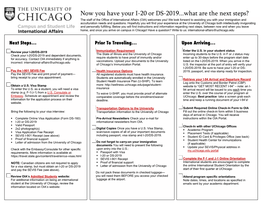 Review the I-20 Or DS-2019 Information for NEW Students!