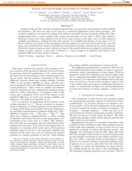 Radial and Transverse Velocities of Nearby Galaxies P