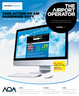 Take Action on Air Passenger Duty the Official Magazine of the Airport Operators Association