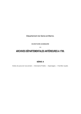Inventaire De La Série a PDF 415.33 Ko