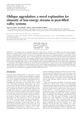 Oblique Aggradation: a Novel Explanation for Sinuosity of Low-Energy Streams in Peat-Filled Valley Systems