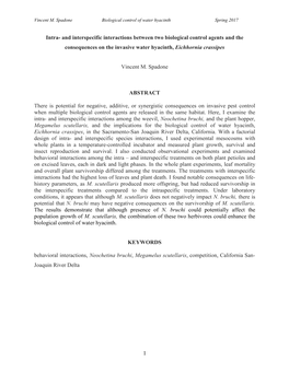 1 Intra- and Interspecific Interactions Between Two Biological Control