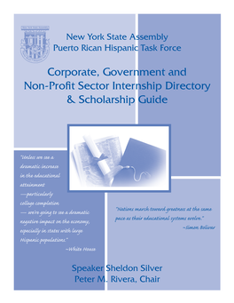 Corporate, Government and Non-Profit Sector Internship Directory & Scholarship Guide