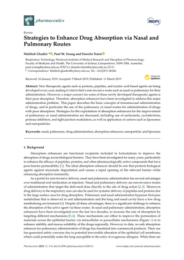 Strategies to Enhance Drug Absorption Via Nasal and Pulmonary Routes