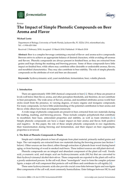 The Impact of Simple Phenolic Compounds on Beer Aroma and Flavor