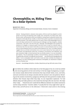 Chronophilia; Or, Biding Time in a Solar System