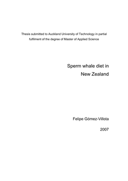 Sperm Whale Diet in New Zealand