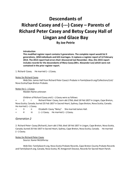 Parents of Richard Peter Casey and Betsy Casey Hall of Lingan and Glace Bay by Joe Petrie