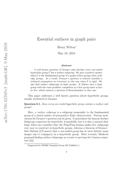 Essential Surfaces in Graph Pairs Arxiv