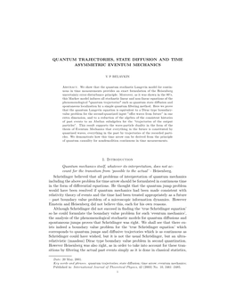 Quantum Trajectories, State Diffusion and Time Asymmetric Eventum Mechanics