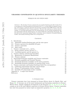 Arxiv:2103.00313V2 [Math.AG] 3 Mar 2021