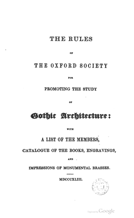 Proceedings of the Oxford Society for Promoting the Study of Gothic