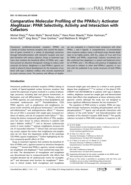 Comparative Molecular Profiling of the PPAR/ Activator