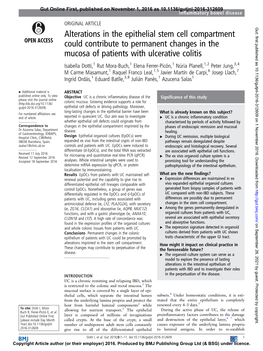 Alterations in the Epithelial Stem Cell Compartment Could Contribute