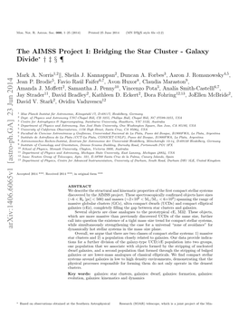 Arxiv:1406.6065V1 [Astro-Ph.GA] 23 Jun 2014 Dynamically Hot Stellar Systems in the Mass–Size Plane