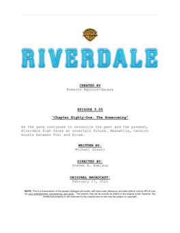 Riverdale High Faces an Uncertain Future
