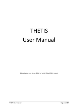 THETIS User Manual