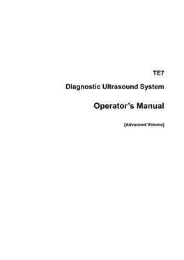 Operator's Manual [Basic Volume]