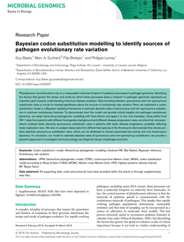 Bayesian Codon Substitution Modelling to Identify Sources of Pathogen Evolutionary Rate Variation