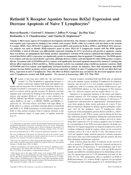 Retinoid X Receptor Agonists Increase Bcl2a1 Expression and Decrease Apoptosis of Naive T Lymphocytes1