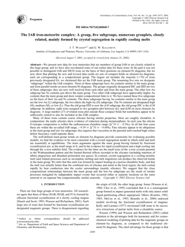 The IAB Iron-Meteorite Complex: a Group, Five Subgroups, Numerous Grouplets, Closely Related, Mainly Formed by Crystal Segregati