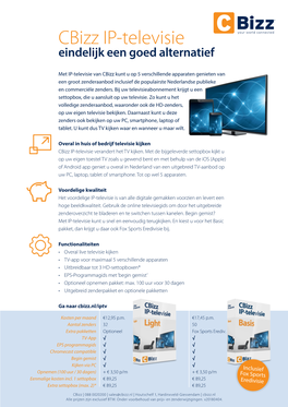 Cbizz IP-Televisie Eindelijk Een Goed Alternatief