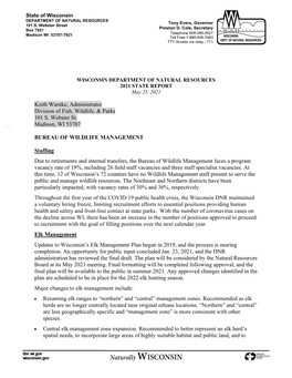 Keith Warnke, Administrator Division of Fish, Wildlife, & Parks 101 S