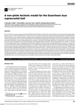 RESEARCH a Non–Plate Tectonic