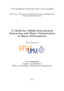 A Model for Mobile-Instrumented Interaction and Object Orchestration in Smart Environments