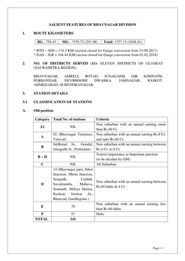 Salient Features of Bhavnagar Division