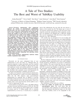 A Tale of Two Studies: the Best and Worst of Yubikey Usability