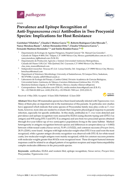 Prevalence and Epitope Recognition of Anti-Trypanosoma Cruzi Antibodies in Two Procyonid Species: Implications for Host Resistance