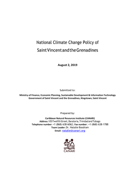 National Climate Change Policy of Saint Vincent and the Grenadines