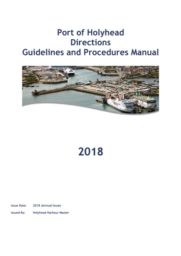 Port of Holyhead Directions Guidelines and Procedures Manual