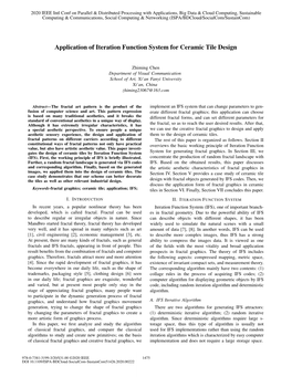 Application of Iteration Function System for Ceramic Tile Design