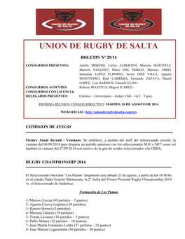 Union De Rugby De Salta