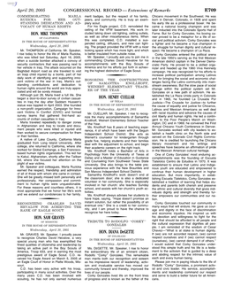 CONGRESSIONAL RECORD— Extensions of Remarks E709 HON. MIKE THOMPSON HON. SAM GRAVES HON. HENRY CUELLAR HON. DIANA Degette