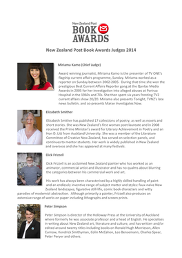 New Zealand Post Book Awards Judges 2014