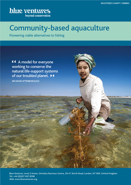 Community-Based Aquaculture Pioneering Viable Alternatives to Fishing