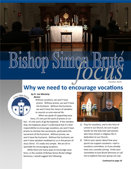 October 2018 Why We Need to Encourage Vocations by Fr