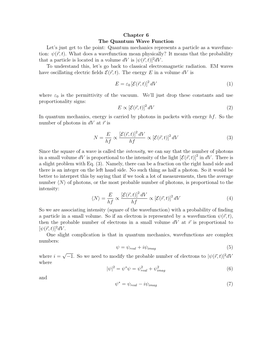 Chapter 6 the Quantum Wave Function Let's Just Get to the Point