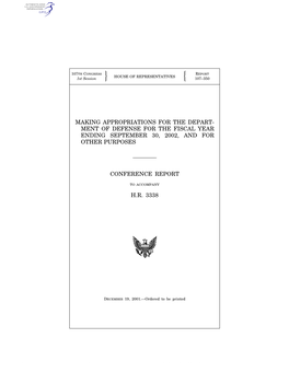 Making Appropriations for the Depart- Ment of Defense for the Fiscal Year Ending September 30, 2002, and for Other Purposes