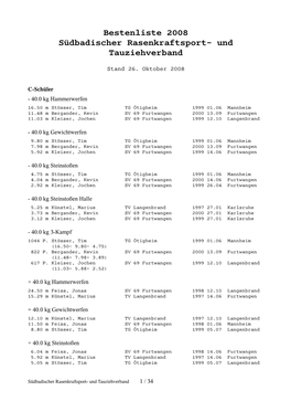 Bestenliste 2008 Als PDF-File