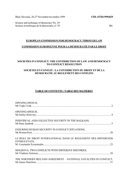 Bled, Slovenia, 26-27 November/Novembre 1999 CDL-STD(1999)029