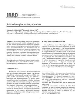 Selected Complex Auditory Disorders