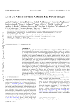 Deep Co-Added Sky from Catalina Sky Survey Images