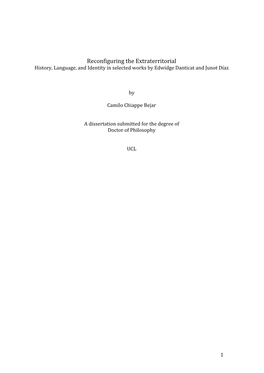 Reconfiguring the Extraterritorial History, Language, and Identity in Selected Works by Edwidge Danticat and Junot Díaz